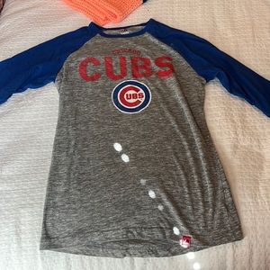 Women’s Majestic Threads Gray/Royal Chicago Cubs top